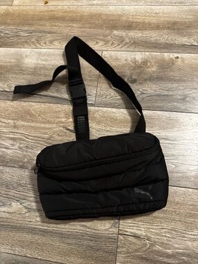 Puma Black Quilted Belt Bag with Logo